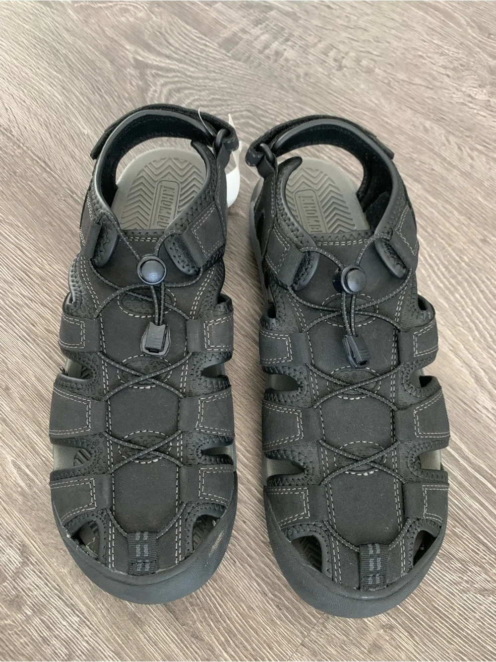 Khombu Men's Travis black Fisherman Sandals - Cushioned Casual Water Shoe